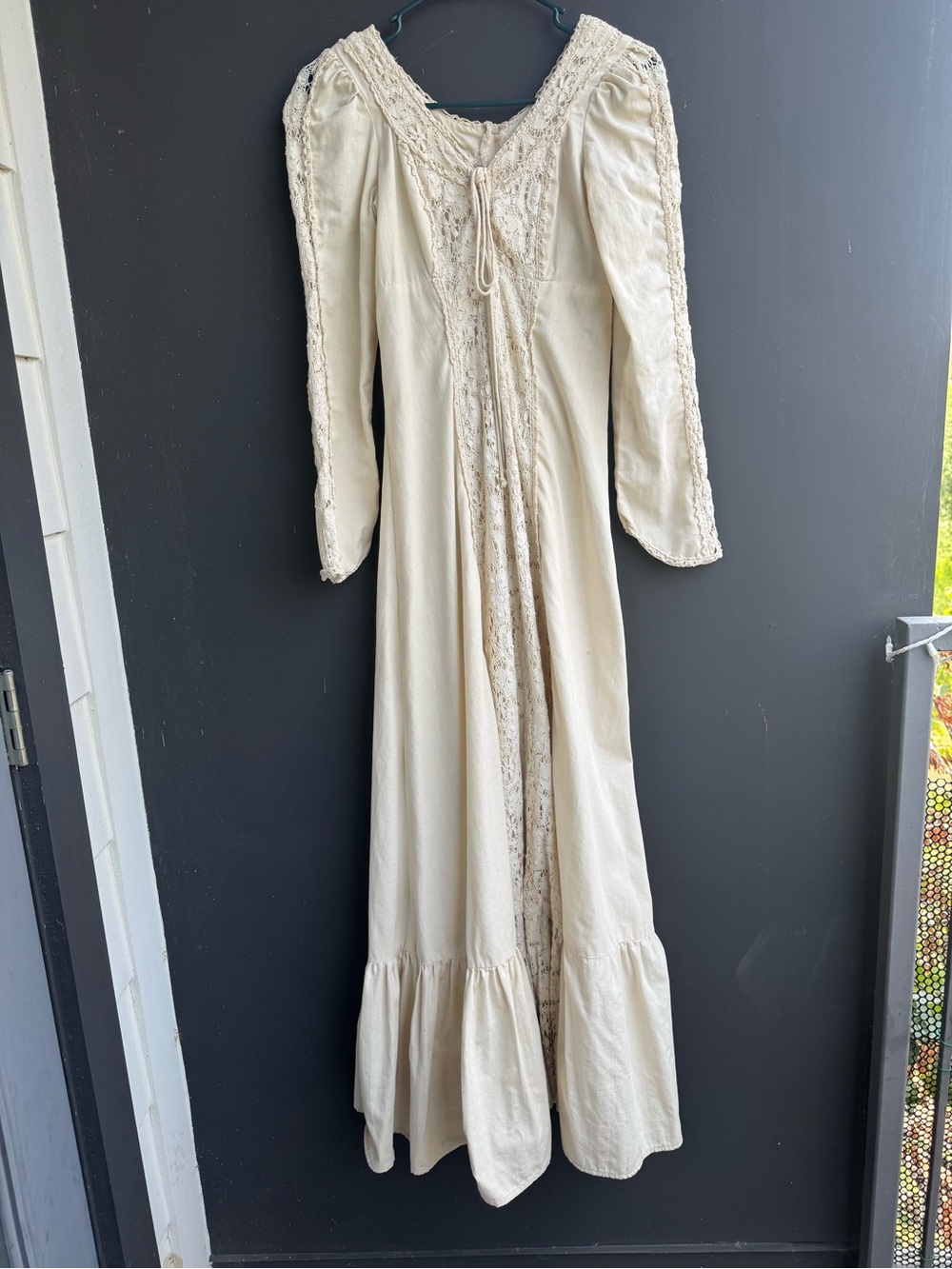 Gunne Sax Black Label cream lace up prairie dress